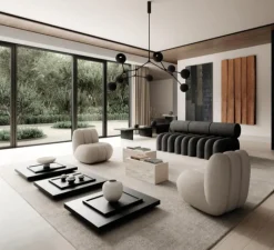 Suspension*101 Copenhagen Lustre, Drop Globe Big, , L150cm, H85cm - noir brûlé