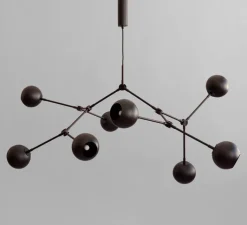 Suspension*101 Copenhagen Lustre, Drop Globe Big, , L150cm, H85cm - noir brûlé