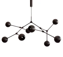 Suspension*101 Copenhagen Lustre, Drop Globe Big, , L150cm, H85cm - noir brûlé