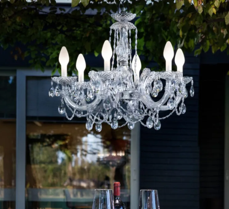 Lustre, Drylight S6, blanc, IP66, LED, 3000K, 1600 lm, Ø75cm, H125cm - Masiero