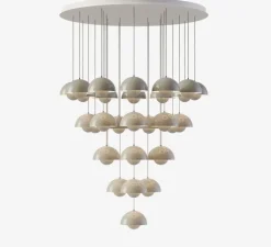 Suspension*Andtradition Lustre, Flowerpot Chandelier VP1, , Ø126cm - gris beige
