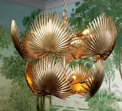 Suspension*Eichholtz Lustre, Foliage, , Ø80cm, H67cm - laiton vintage
