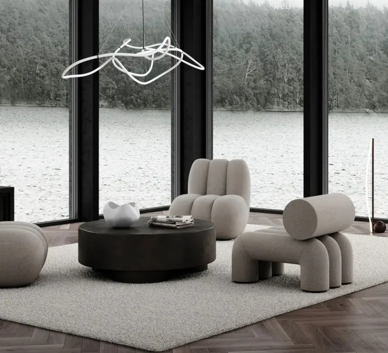 Suspension*101 Copenhagen Lustre, Ghost, Big, blanc, bronze, LED, dim, 2400K, 2059 lm, L156cm, H47cm -