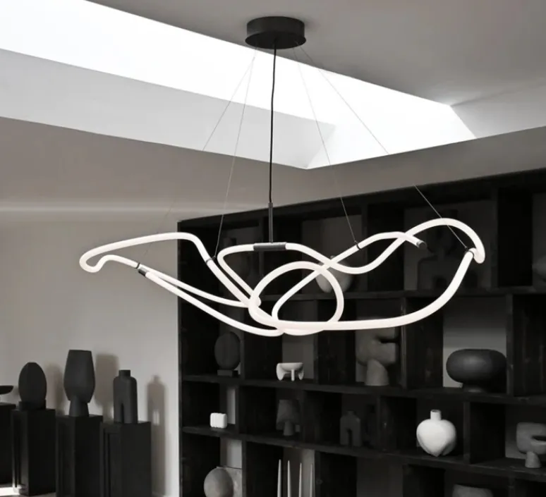 Suspension*101 Copenhagen Lustre, Ghost, Big, blanc, bronze, LED, dim, 2400K, 2059 lm, L156cm, H47cm -