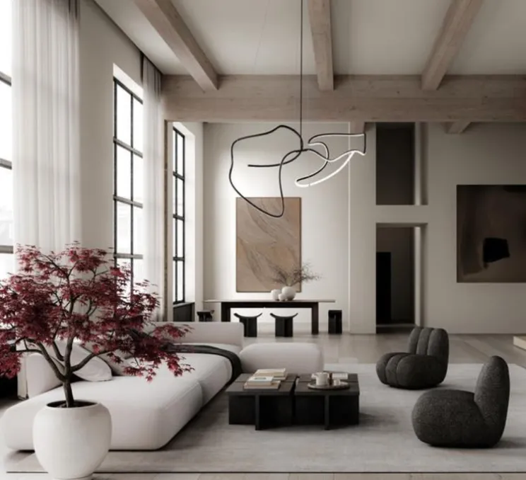 Lustre, Ghost Big, noir brûlé, LED, dim, 2400K, 1722 lm, L155cm, H45cm - 101 Copenhagen