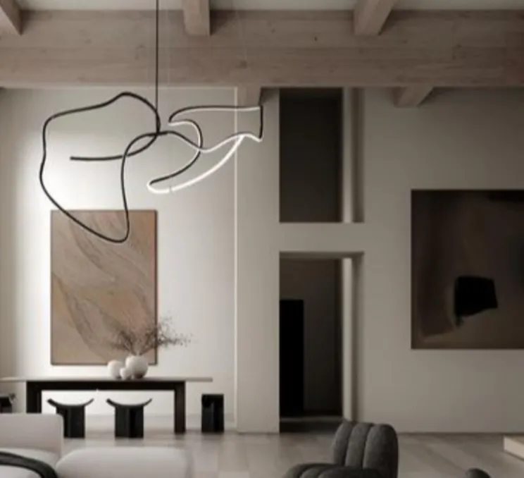 Lustre, Ghost Big, noir brûlé, LED, dim, 2400K, 1722 lm, L155cm, H45cm - 101 Copenhagen