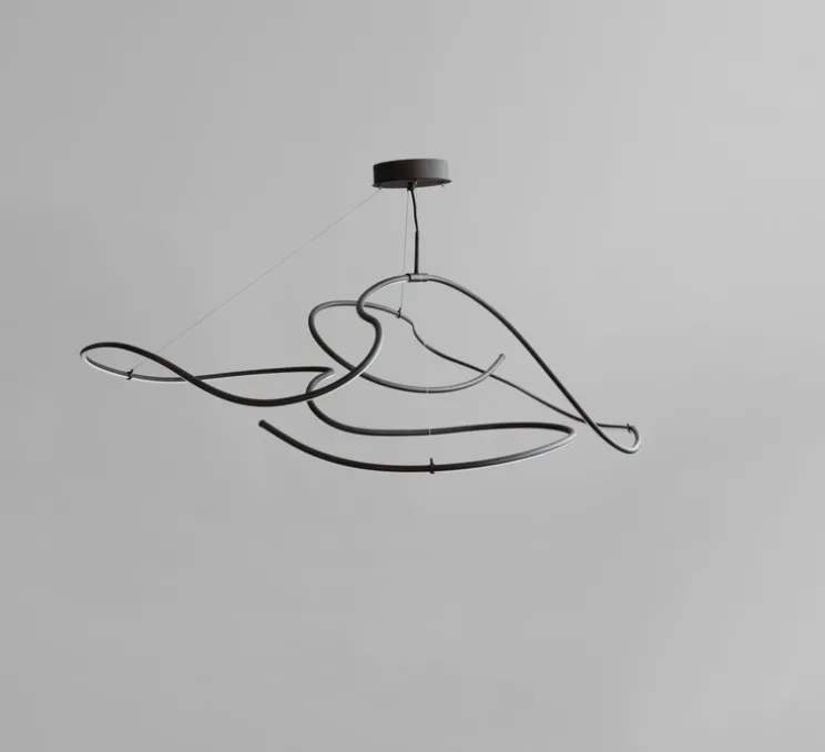 Lustre, Ghost Big, noir brûlé, LED, dim, 2400K, 1722 lm, L155cm, H45cm - 101 Copenhagen