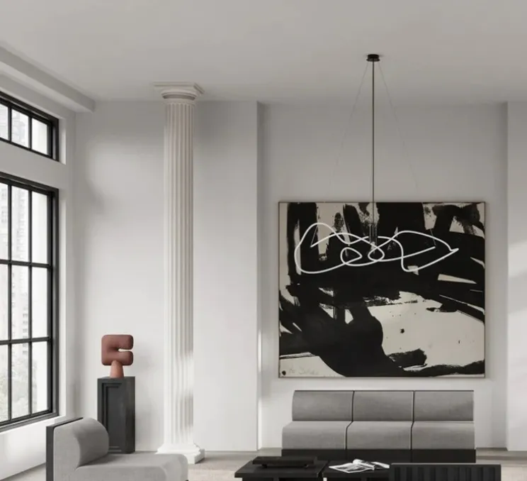 Lustre, Ghost, Mini, blanc, bronze, LED, dim, 2400K, 1722 lm, L116cm, H33cm - 101 Copenhagen