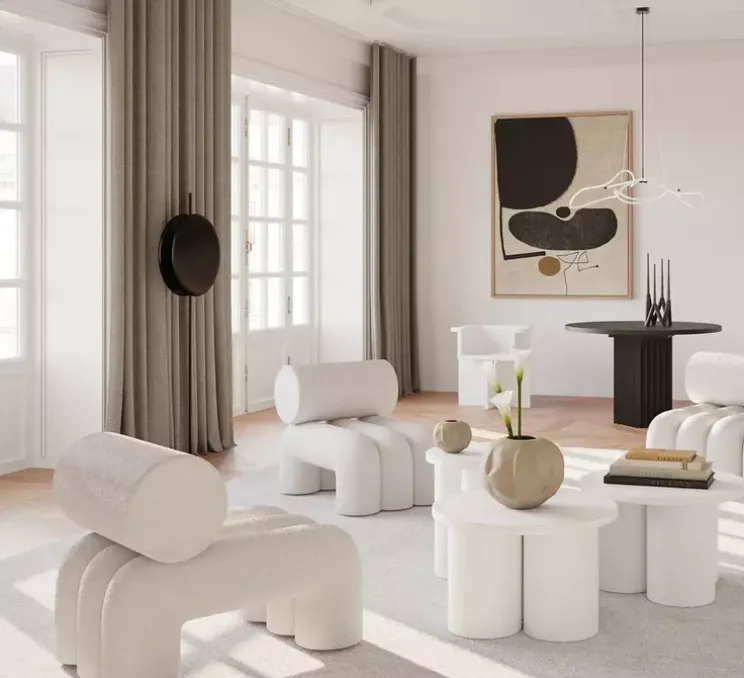 Lustre, Ghost, Mini, blanc, bronze, LED, dim, 2400K, 1722 lm, L116cm, H33cm - 101 Copenhagen