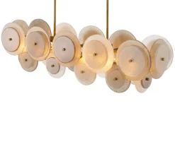 Lustre, Hyde, Verre fumé, laiton vintage, L140cm, H39cm - Eichholtz