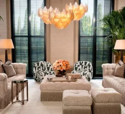 Suspension*Eichholtz Lustre, Ibiza, , Ø60cm, H42cm - Champagne, laiton antique