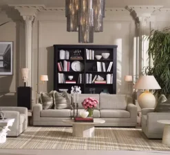 Suspension*Eichholtz Lustre, Imperial, , Ø44cm, H106cm - laiton brossé, verre fumé