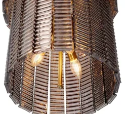 Suspension*Eichholtz Lustre, Imperial, , Ø44cm, H106cm - laiton brossé, verre fumé