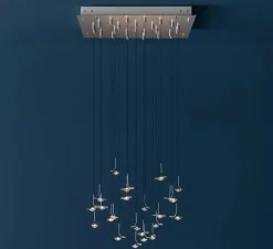 Lustre, Jackie O, acier inoxydable, LED, dim, 2700K, Ø60cm, H120cm - Catellani & Smith