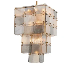 Suspension*Eichholtz Lustre, Laurent, , Ø56cm, H86,5cm - laiton antique, verre transparent coloré