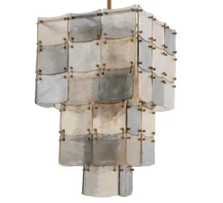 Suspension*Eichholtz Lustre, Laurent, , Ø56cm, H86,5cm - laiton antique, verre transparent coloré