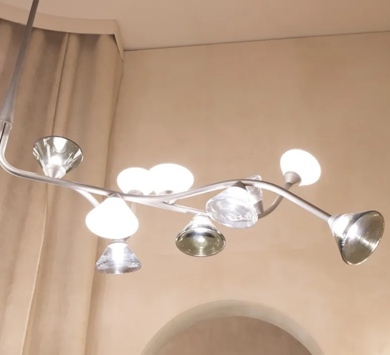 Suspension*Tooy Lustre, Linfa 565.13, , IP40, LED, dim, 2700K, 10500 lm, Ø170cm, H53cm - nickel opaque