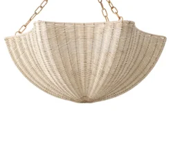 Lustre, Los Palmos, rotin, laiton vintage, Ø81cm, H77cm - Eichholtz