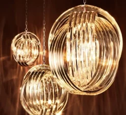 Suspension*Eichholtz Lustre, Marco Polo M, , Ø50cm, H64cm - transparent, nickel