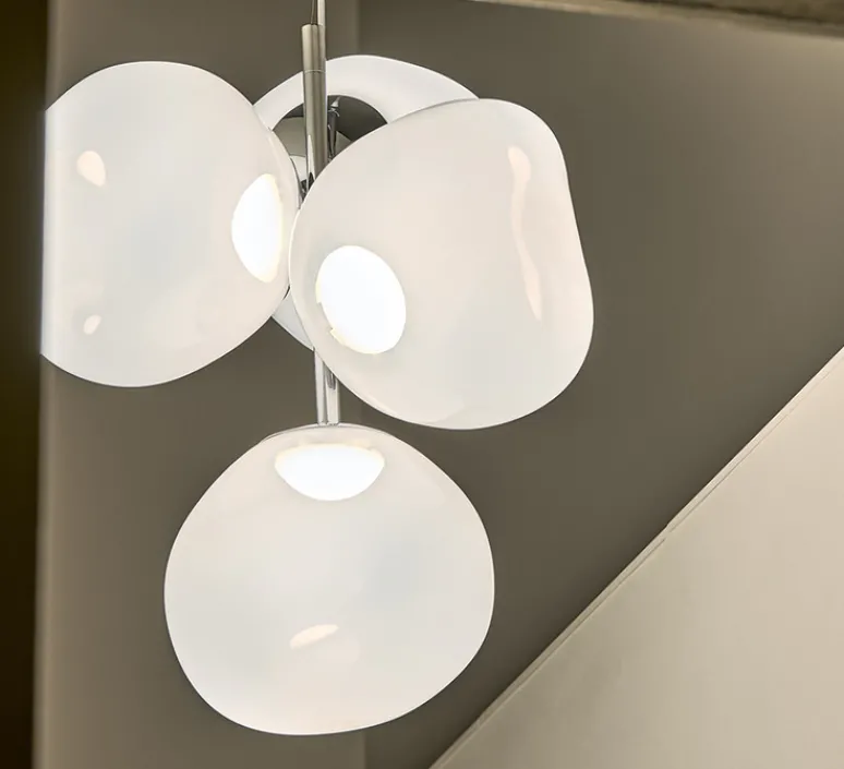 Suspension*Tom Dixon Lustre, Melt Small, , LED, dim, 3000K, 2300 lm, Ø98cm, H103cm - opal, argent