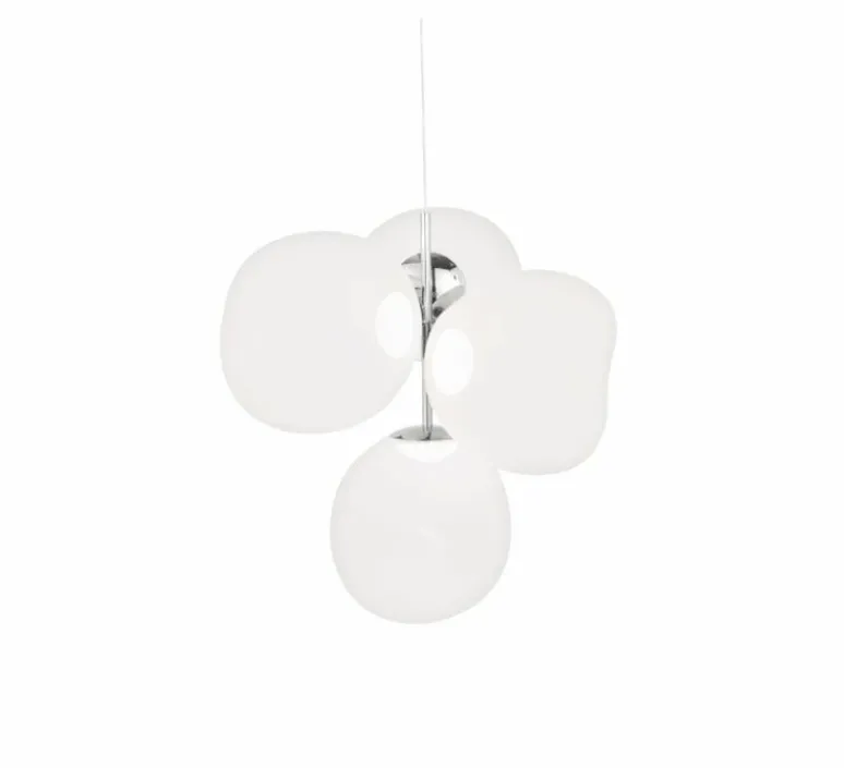 Suspension*Tom Dixon Lustre, Melt Small, , LED, dim, 3000K, 2300 lm, Ø98cm, H103cm - opal, argent