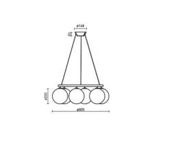 Lustre, Miira 6 Circular, laiton, verre opalin, Ø80cm, H20cm - Nuura