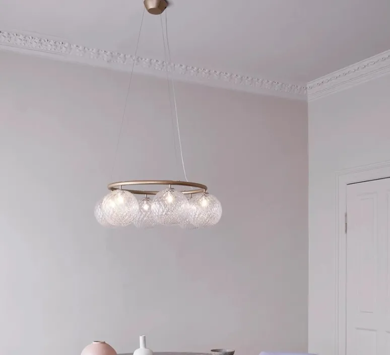 Suspension*Nuura Lustre, Miira 6 Circular, , Ø80cm, H20cm - Laiton, transparent