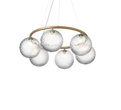 Suspension*Nuura Lustre, Miira 6 Circular, , Ø80cm, H20cm - Laiton, transparent