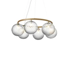 Suspension*Nuura Lustre, Miira 6 Circular, , Ø80cm, H20cm - Laiton, transparent