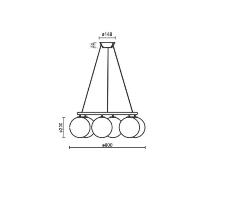 Suspension*Nuura Lustre, Miira 6 Circular, , Ø80cm, H20cm - Laiton, transparent