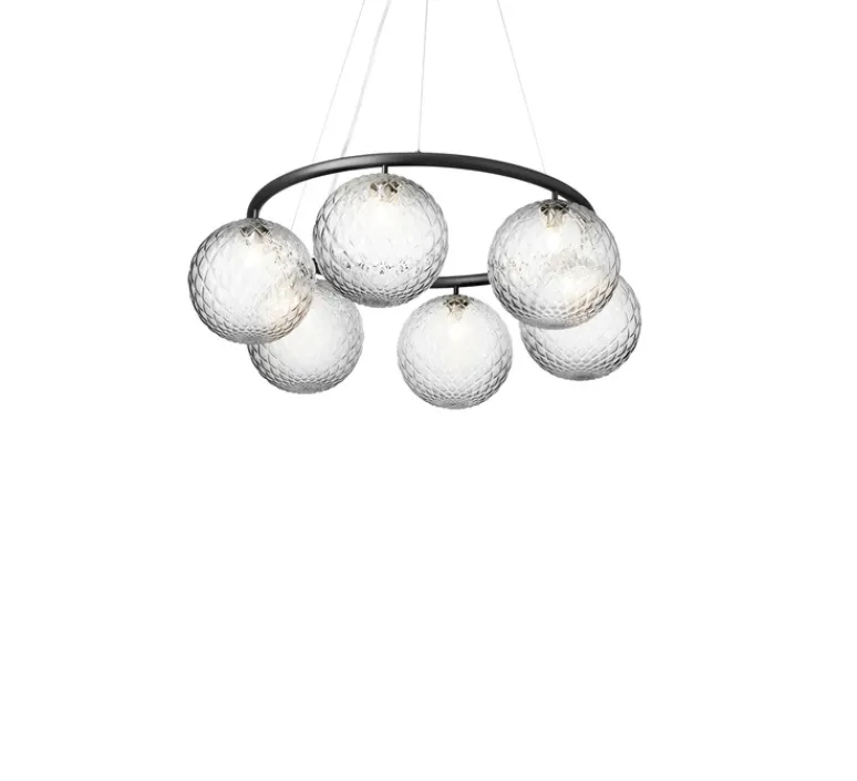 Suspension*Nuura Lustre, Miira 6 Circular, , Ø80cm, H20cm - noir, transparent