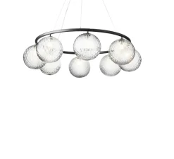 Suspension*Nuura Lustre, Miira 8 Circular, , Ø100cm, H20cm - noir, transparent