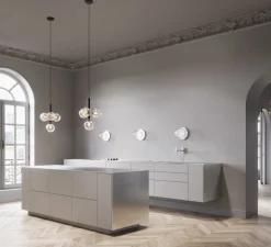 Lustre, Miira 4, noir, globe transparent, Ø38cm, H46,5cm - Nuura