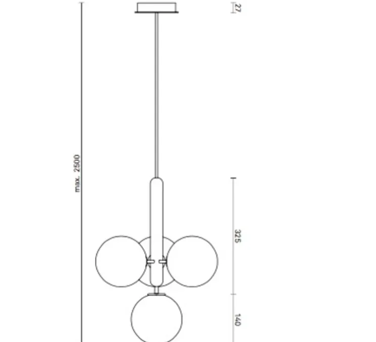 Lustre, Miira 4, noir, globe transparent, Ø38cm, H46,5cm - Nuura