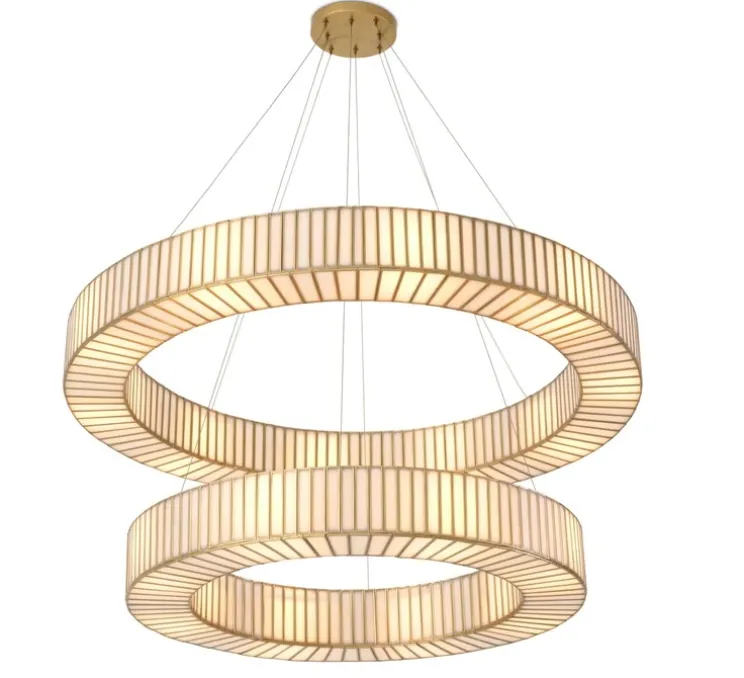 Lustre, Monari, laiton antique, verre, Ø120,5cm, H13,5cm - Eichholtz