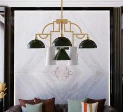 Suspension*MM Lampadari Lustre, Mya 8, , Ø82cm, H78cm - Vert, blanc