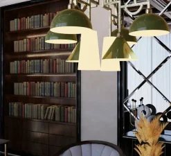 Suspension*MM Lampadari Lustre, Mya 8, , Ø82cm, H78cm - Vert, blanc