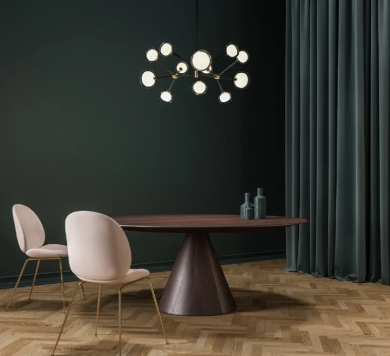 Suspension*Tooy Lustre, NABILA-552.12, IP40, , Ø102cm, H40cm - noir et laiton