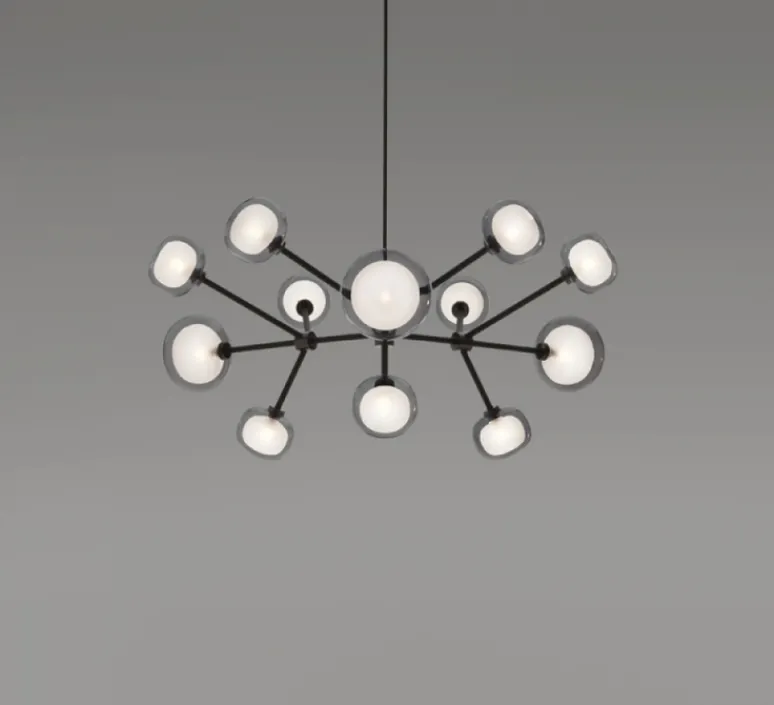 Suspension*Tooy Lustre, NABILA-552.12, IP40, , Ø102cm, H40cm - noir et laiton