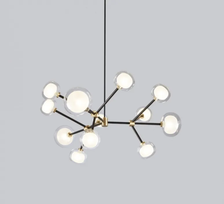 Suspension*Tooy Lustre, NABILA-552.12, IP40, , Ø102cm, H40cm - noir et laiton