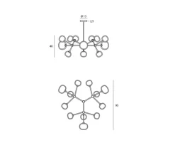 Suspension*Tooy Lustre, NABILA-552.12, IP40, , Ø102cm, H40cm - noir et laiton