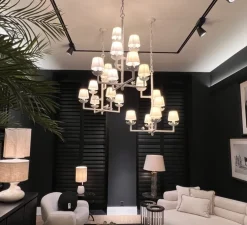 Lustre, Nature, blanc mat, Ø77cm, H99cm - Eichholtz