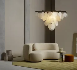 Suspension*CTO lighting Lustre, Nimbus medium, , Ø119cm, H75cm - bronze, verre opalin