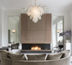 Lustre, Nimbus medium, laiton, verre opalin, Ø119cm, H75cm - CTO lighting