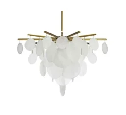 Lustre, Nimbus medium, laiton, verre opalin, Ø119cm, H75cm - CTO lighting