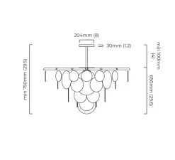 Lustre, Nimbus medium, laiton, verre opalin, Ø119cm, H75cm - CTO lighting