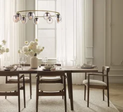 Suspension*Bolia Lustre, Orb, , Ø85cm, H18cm - gris fumé, laiton antique mat