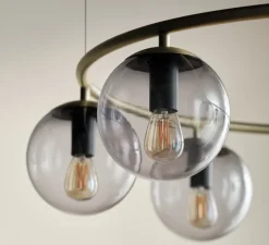 Suspension*Bolia Lustre, Orb, , Ø85cm, H18cm - gris fumé, laiton antique mat