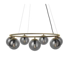 Suspension*Bolia Lustre, Orb, , Ø85cm, H18cm - gris fumé, laiton antique mat