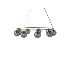 Lustre, Orb, gris fumé, laiton antique mat, Ø105cm, H18cm - Bolia